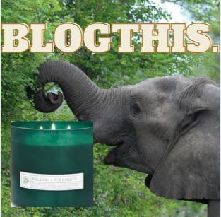 Blogthis.net logo elephant sniffing a candle